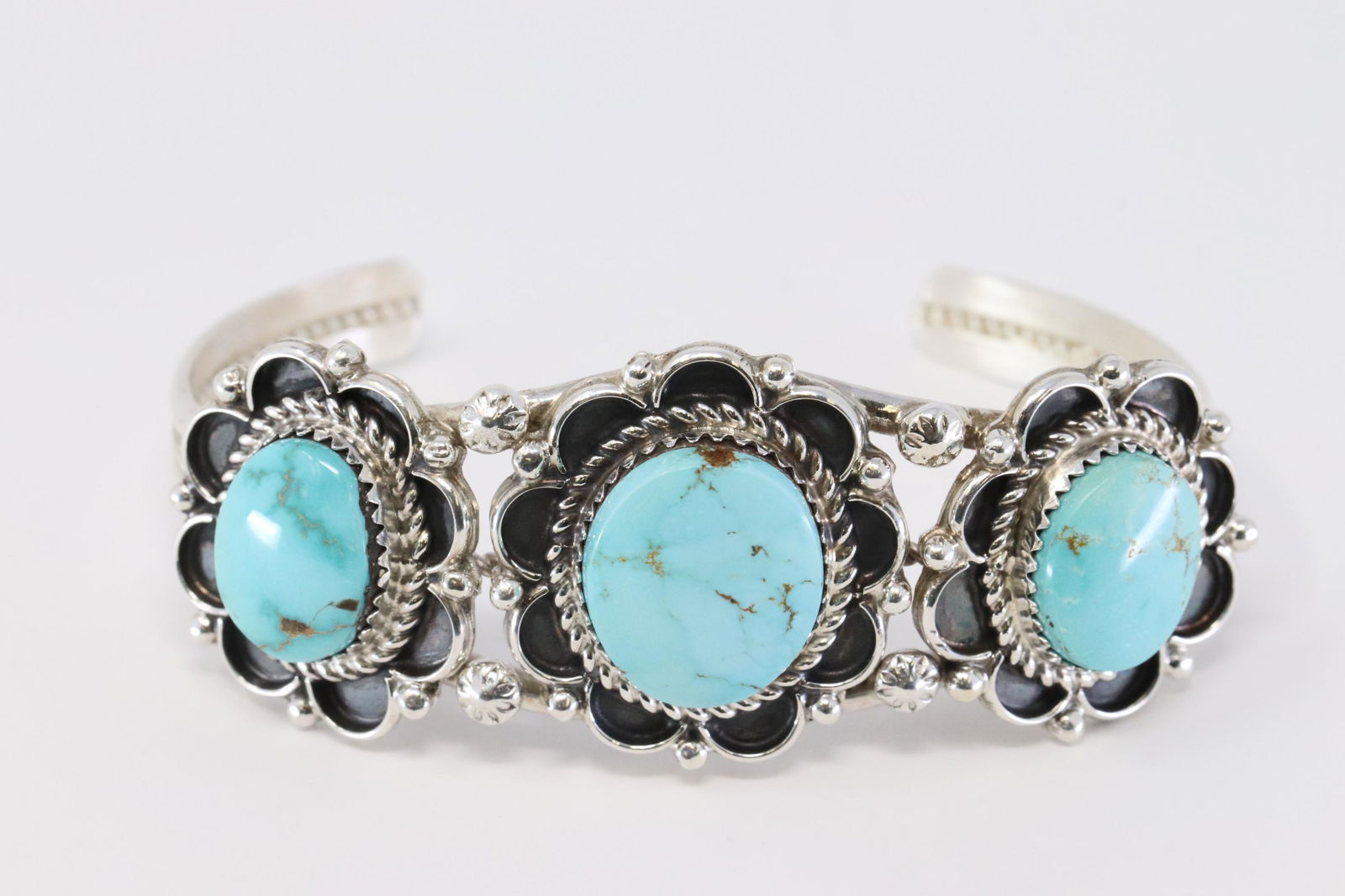 Navajo Sterling silver Turquoise Cuff Bangle Rita (1 of 5)