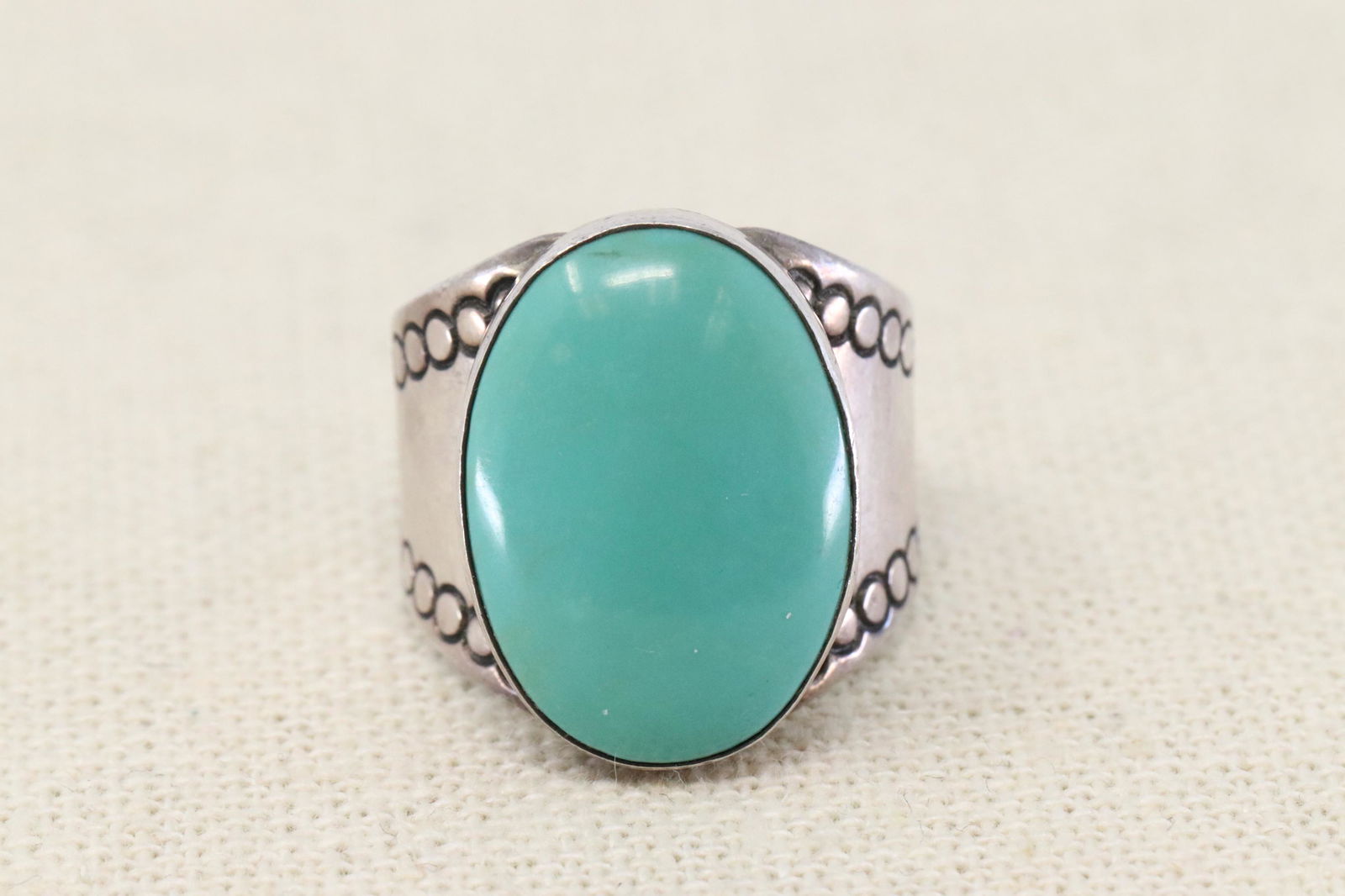 925 Silver Mens Turquoise Ring. (1 of 3)