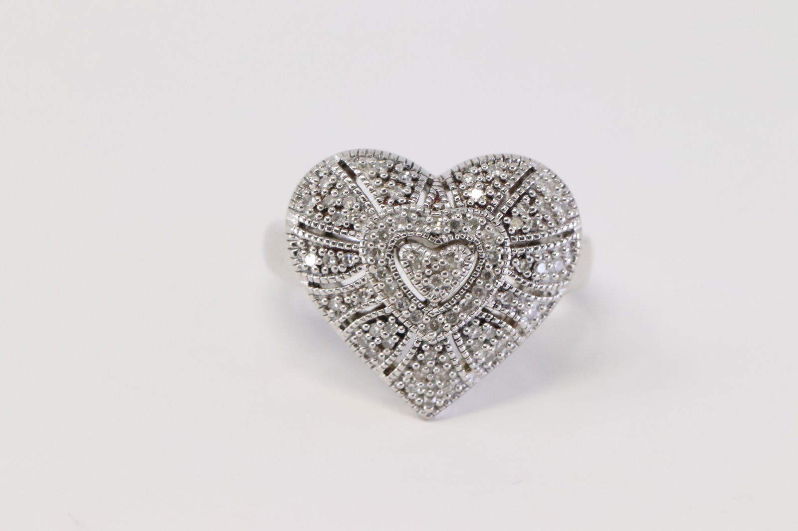 Ladies Diamond Heart Ring. (1 of 3)