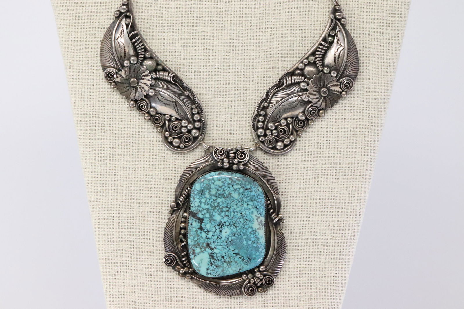 Vintage Sterling Silver Navajo Turquoise Signed D. (1 of 12)