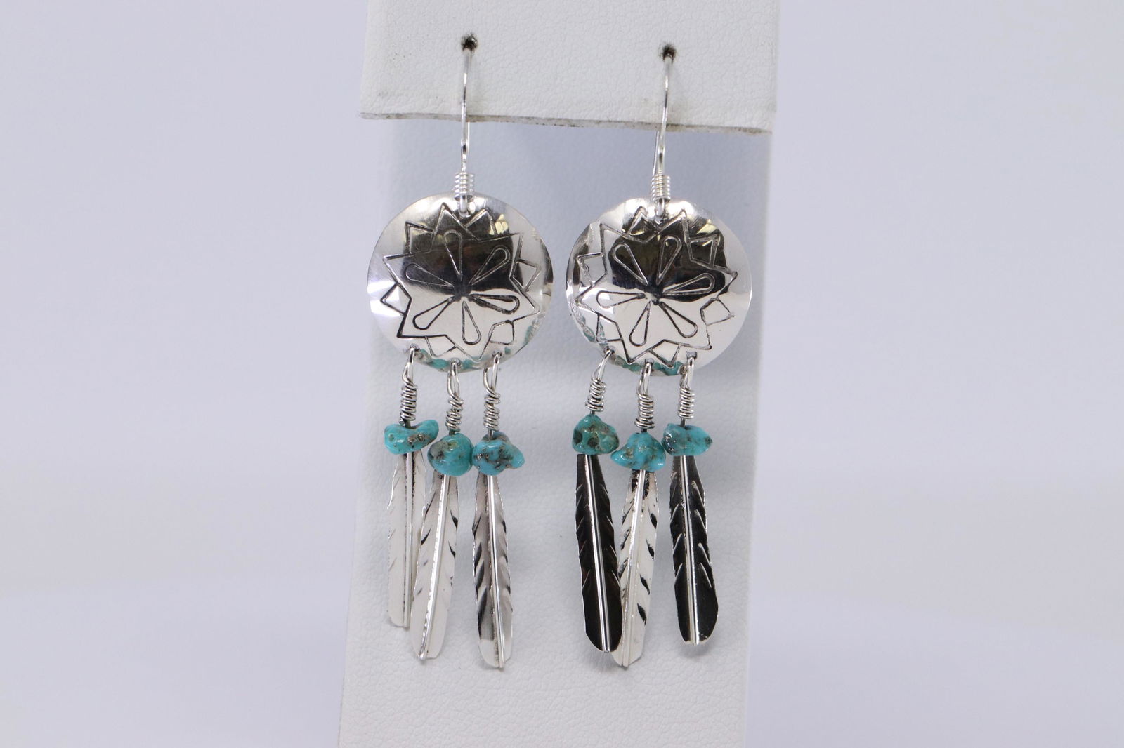 Sterling Silver Native American Navajo Earrings. (1 of 3)