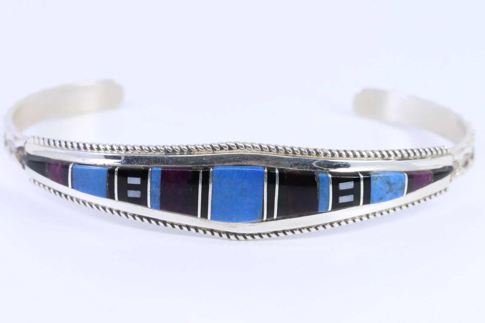 Zuni Sterling Silver Cuff Bangle. (1 of 5)