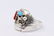 Navajo Handmade Sterling Silver Coral & Turquoise Wolf - 2