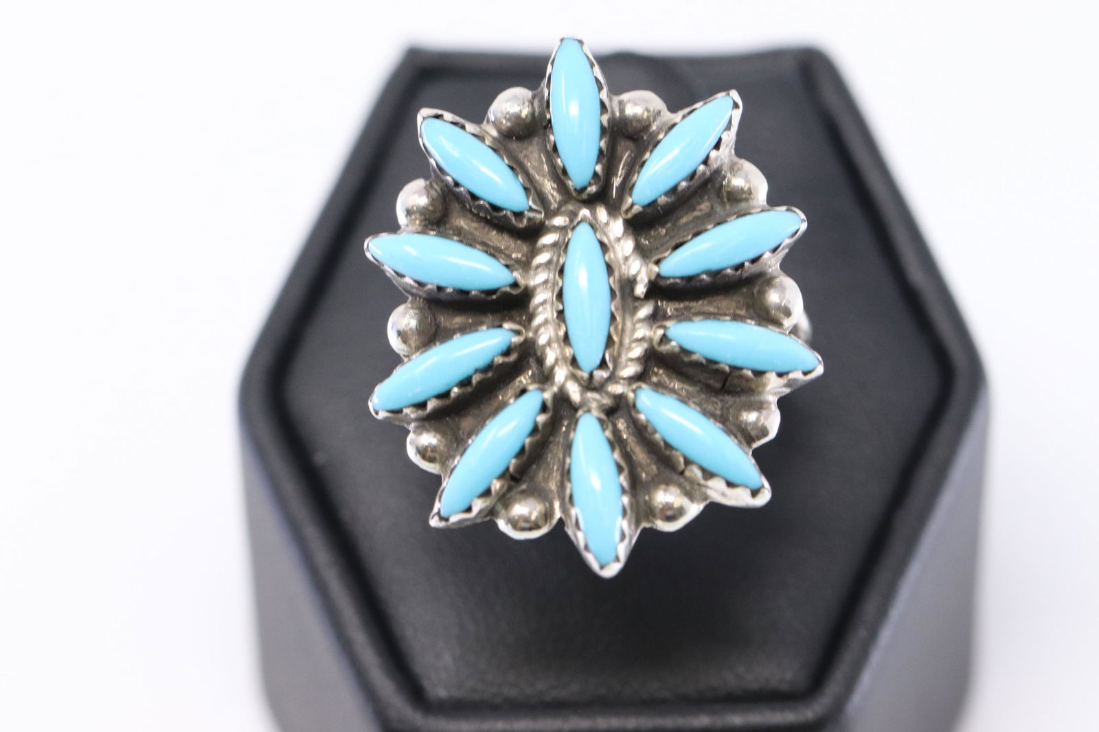 Zuni Sterling Silver Turquoise Ring. (1 of 3)
