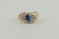 14Kt Sapphire Ring w/ Round Brilliant Diamonds