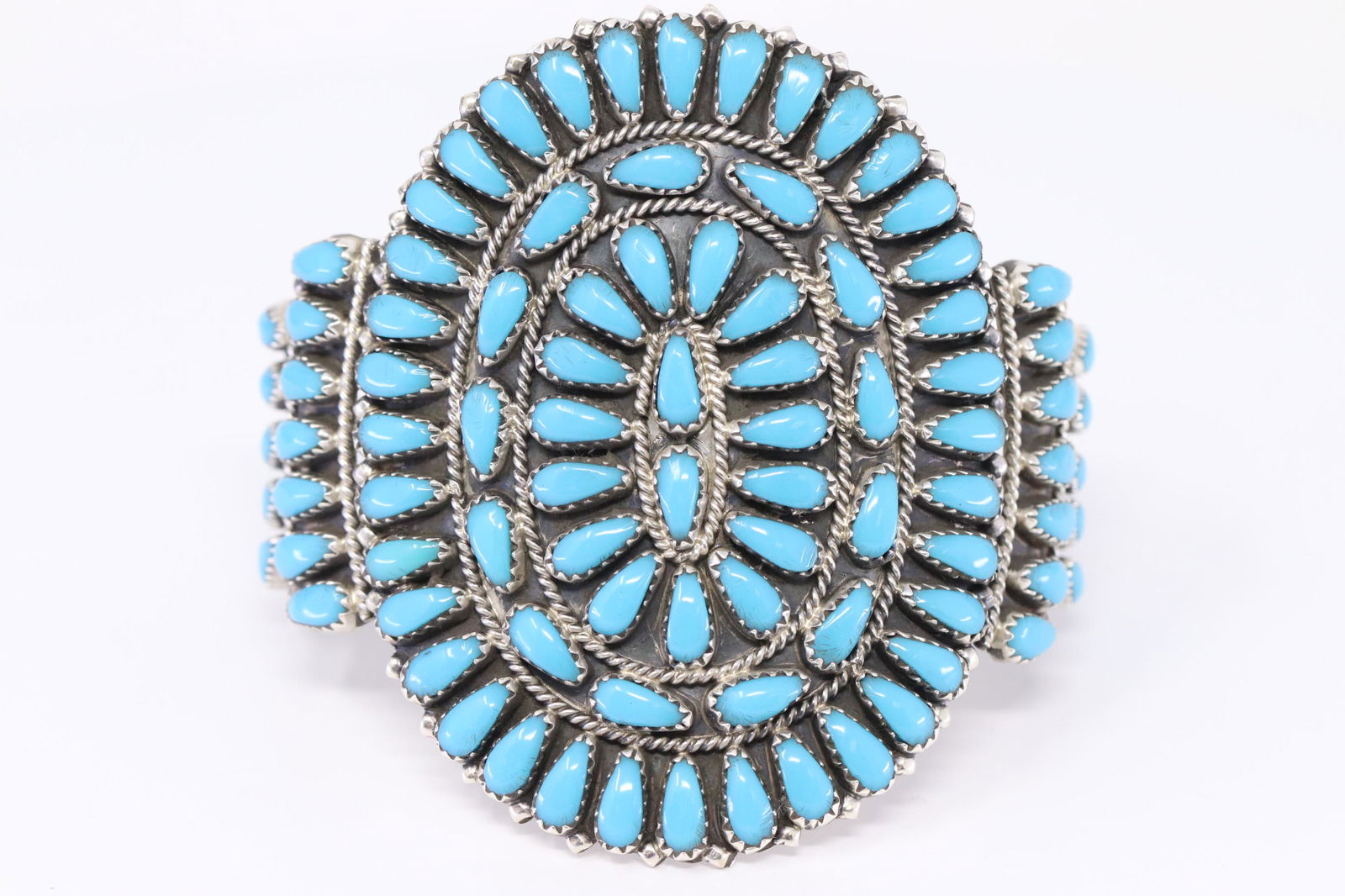 Native American Navajo Handmade Blue Turquoise Cluster (1 of 4)