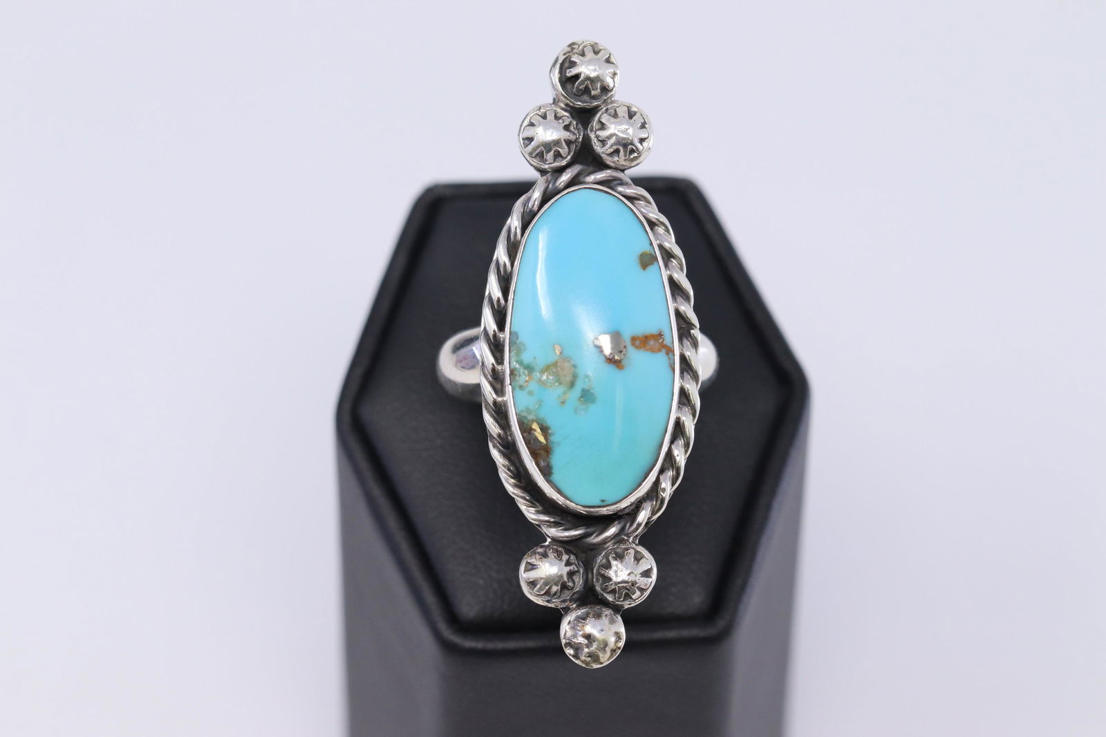 Native American Navajo Handmade Kingman turquoise Ring (1 of 3)