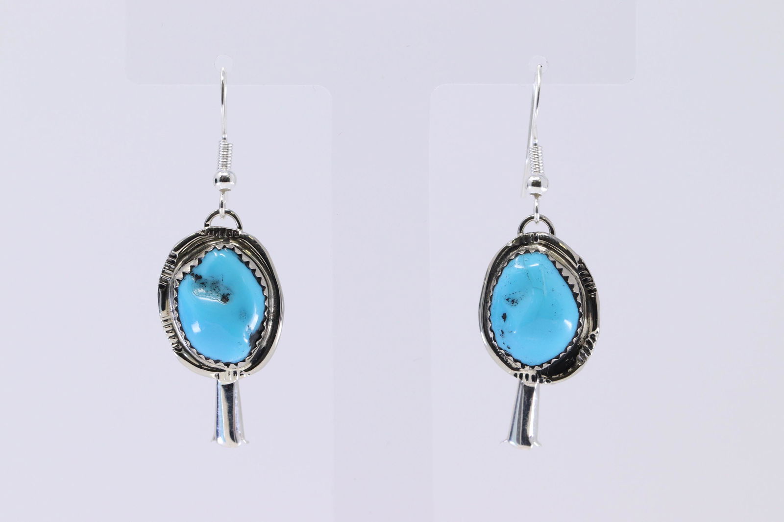 Sterling Silver Turquoise Squash Blossom Earring Set. (1 of 3)