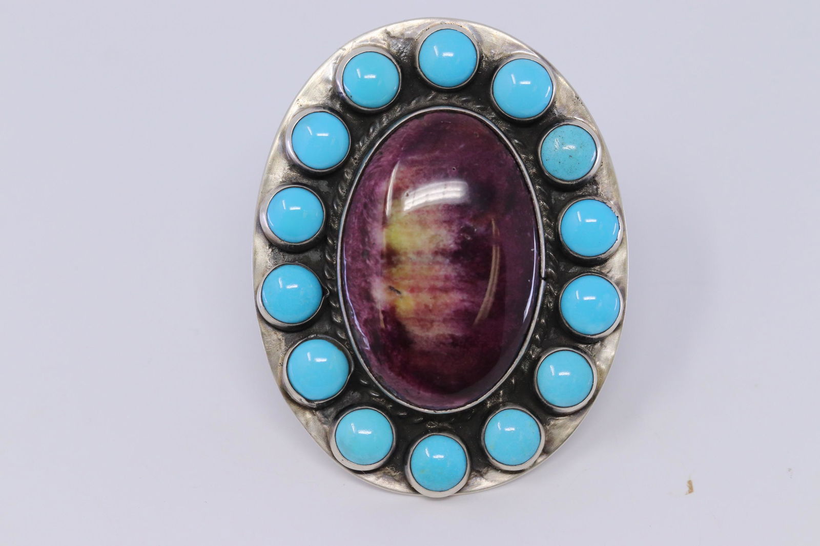 Native American Navajo Handmade Spiny&Turquoise Ring By (1 of 4)