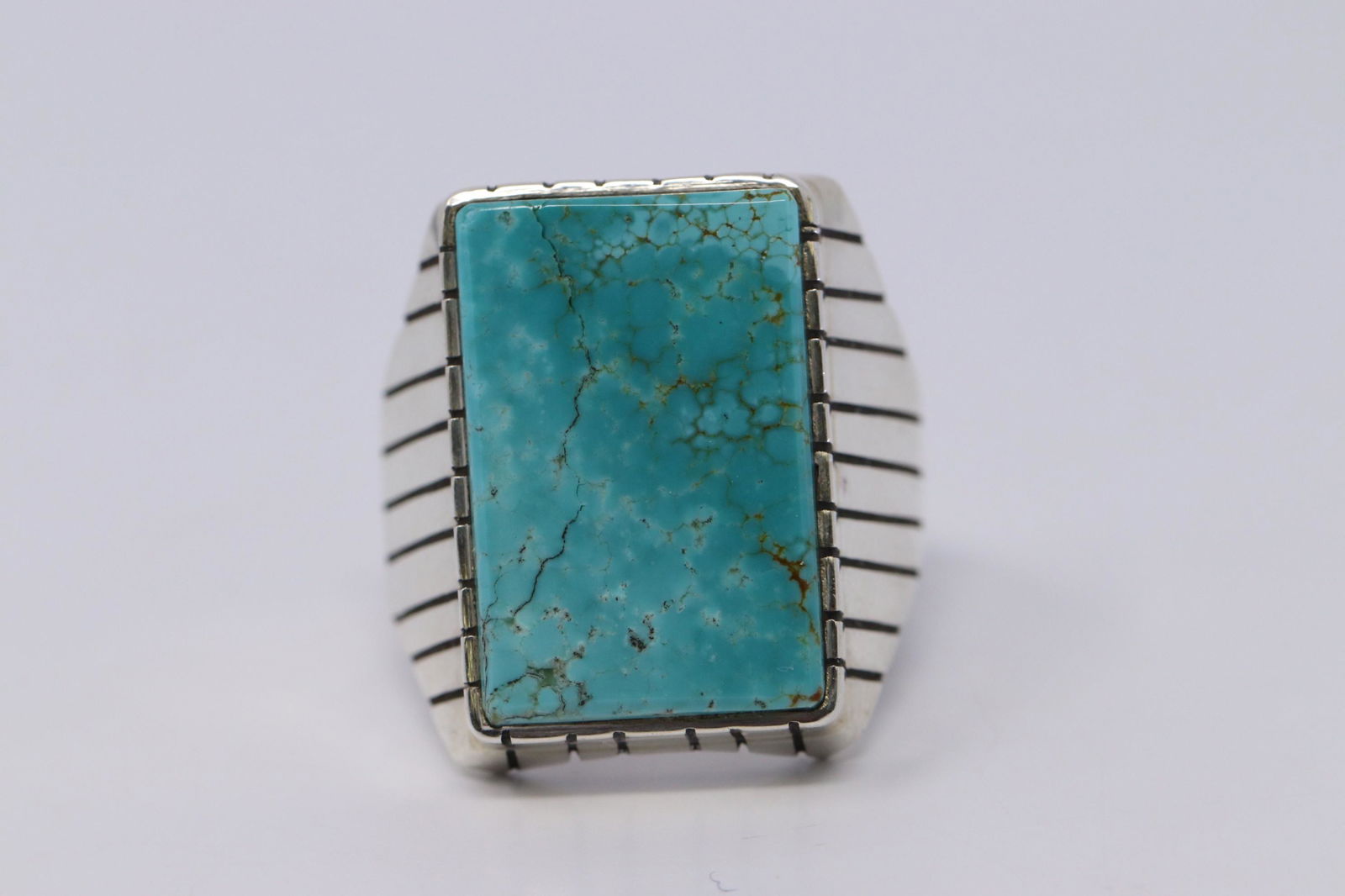 Native American Navajo Handmade Men's Turquoise Ring. (1 of 3)