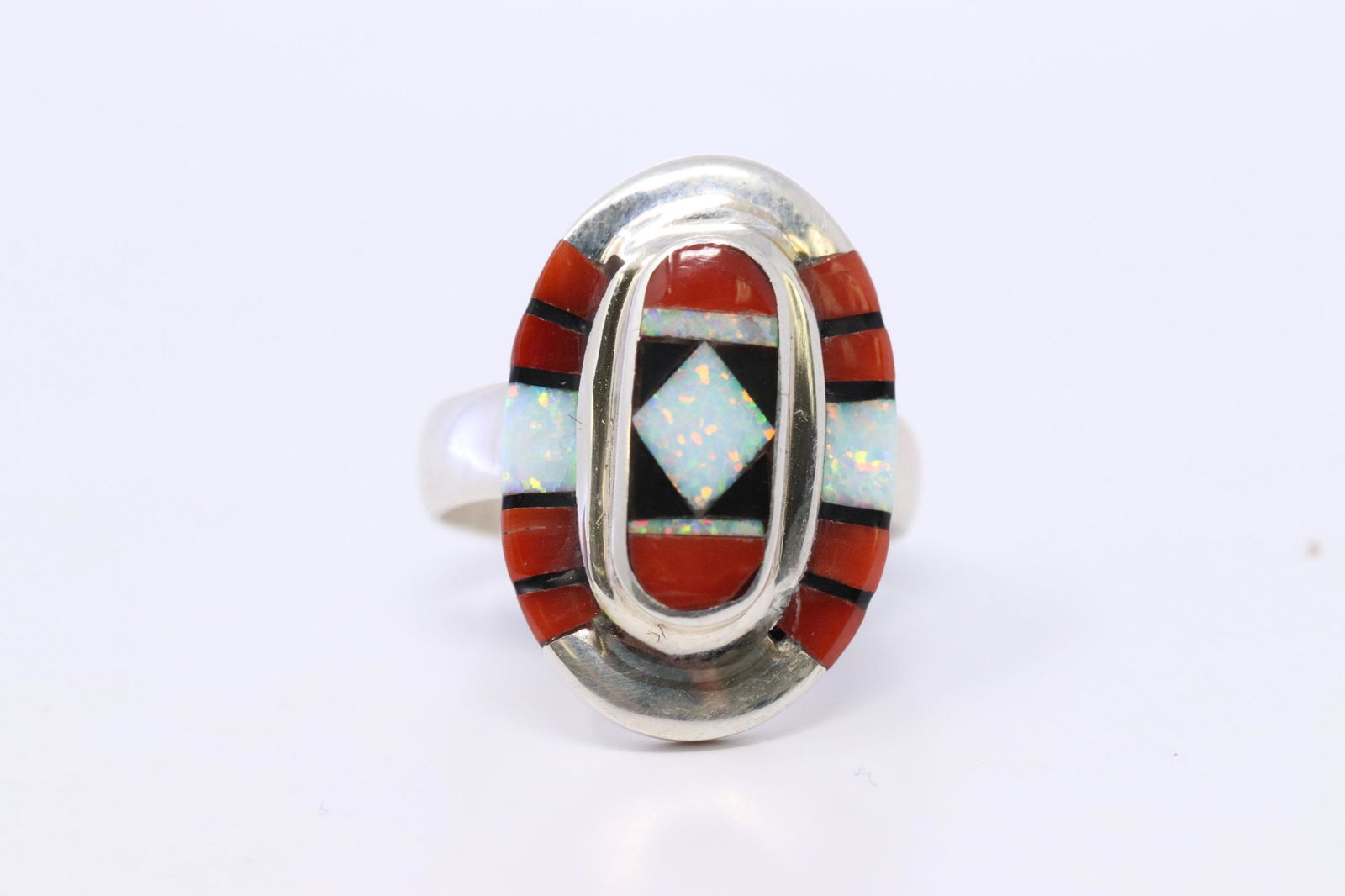 Native American Zuni Handmade Handmade Opal Ring By OP (1 of 3)