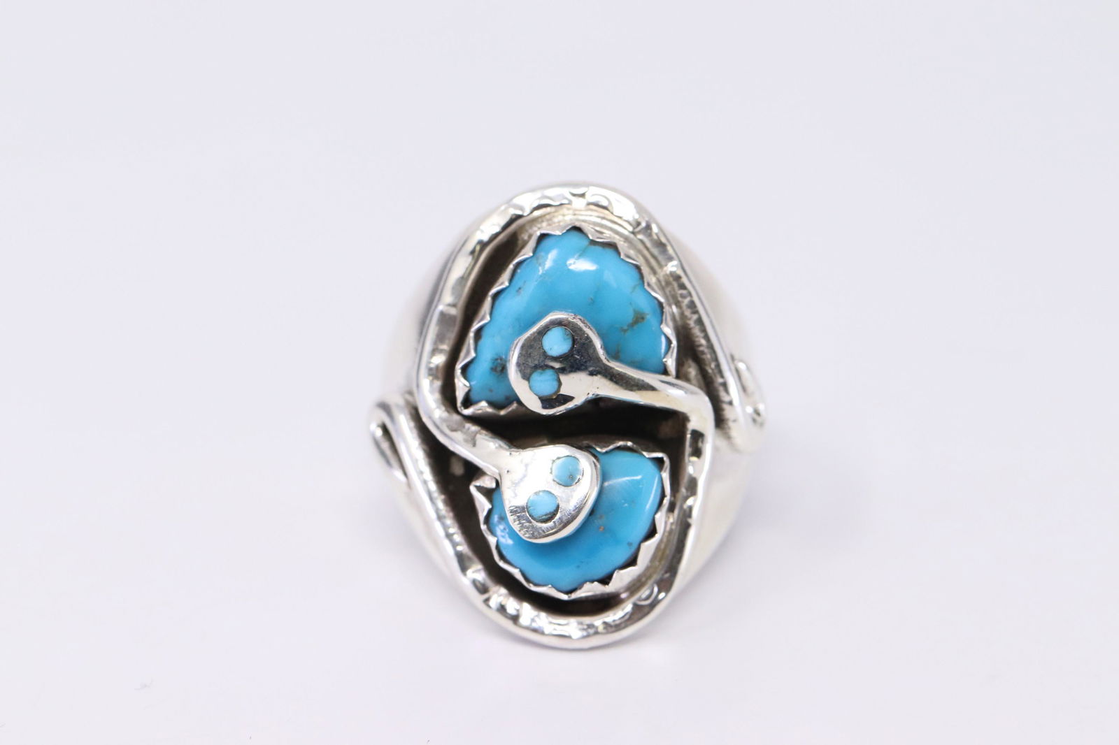 Native American Zuni Handmade Men's Turquoise Snake (1 of 5)