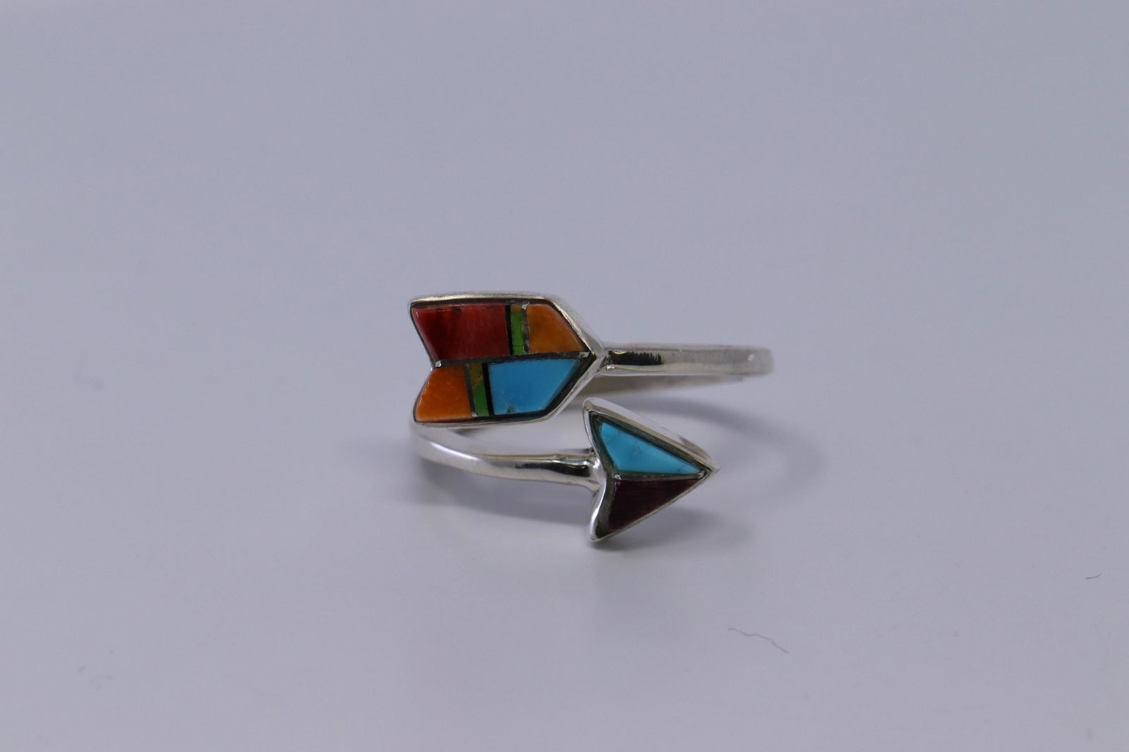 Native American Navajo Multi-Color Inlay Stones Ring. (1 of 2)