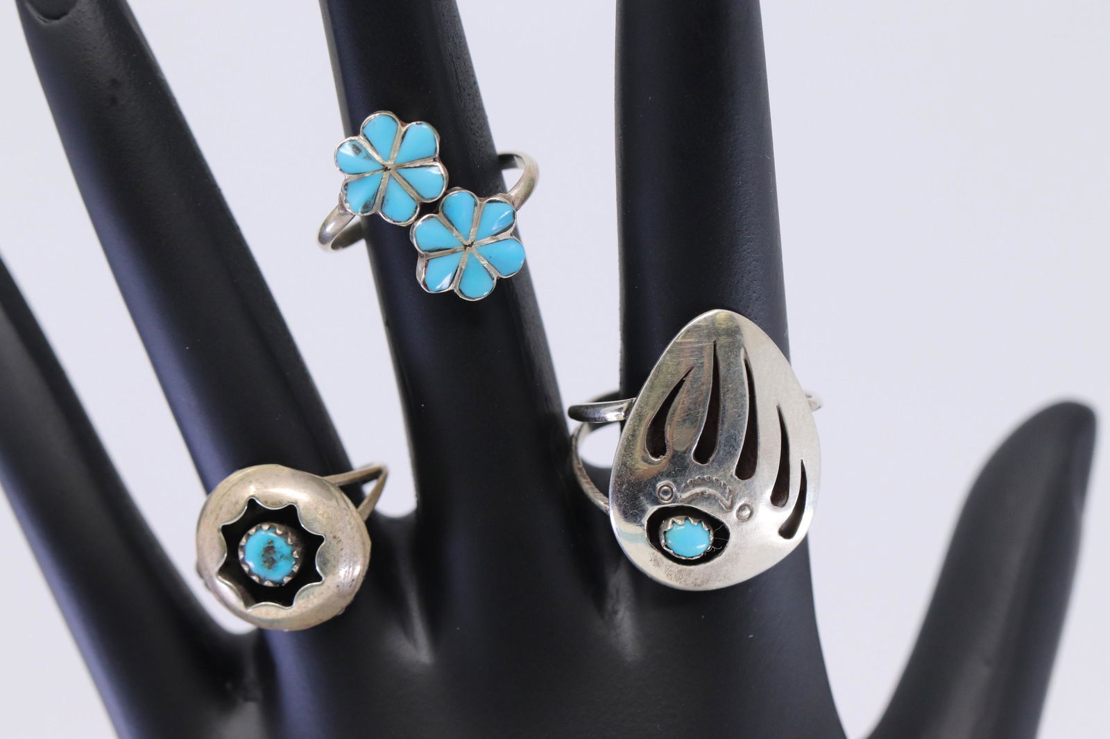 Navajo Sterling Silver Lot Of 3 Rings. (1 of 5)