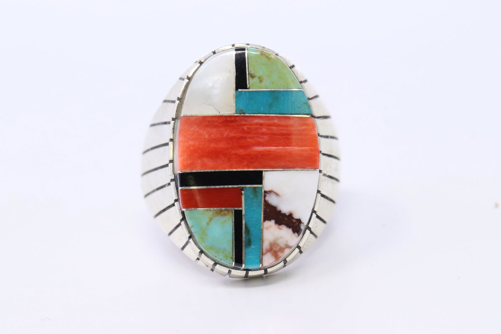 Navajo Native American Sterling Silver Multi Stone (1 of 3)