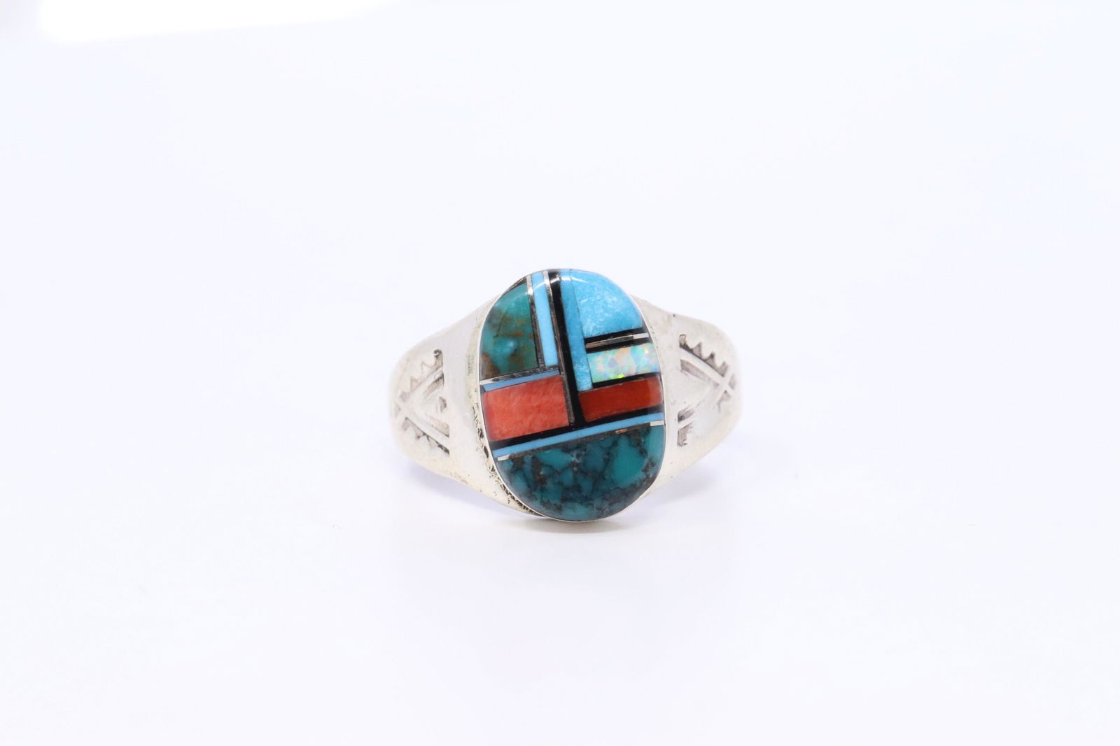 Native American Navajo Handmade Multi-Color Inlay (1 of 4)