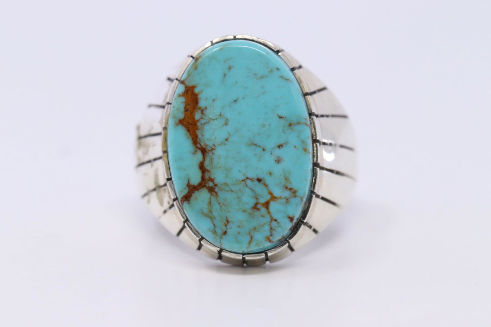 Navajo Native American Sterling Silver Turquoise Ring (1 of 3)