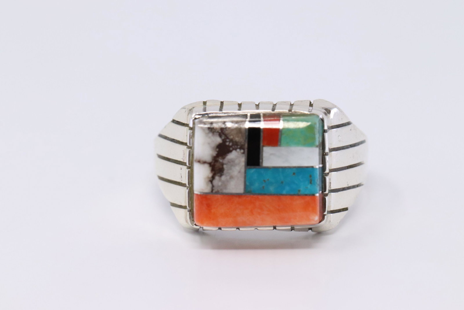 Navajo Native American Sterling Silver Multi Stone (1 of 3)