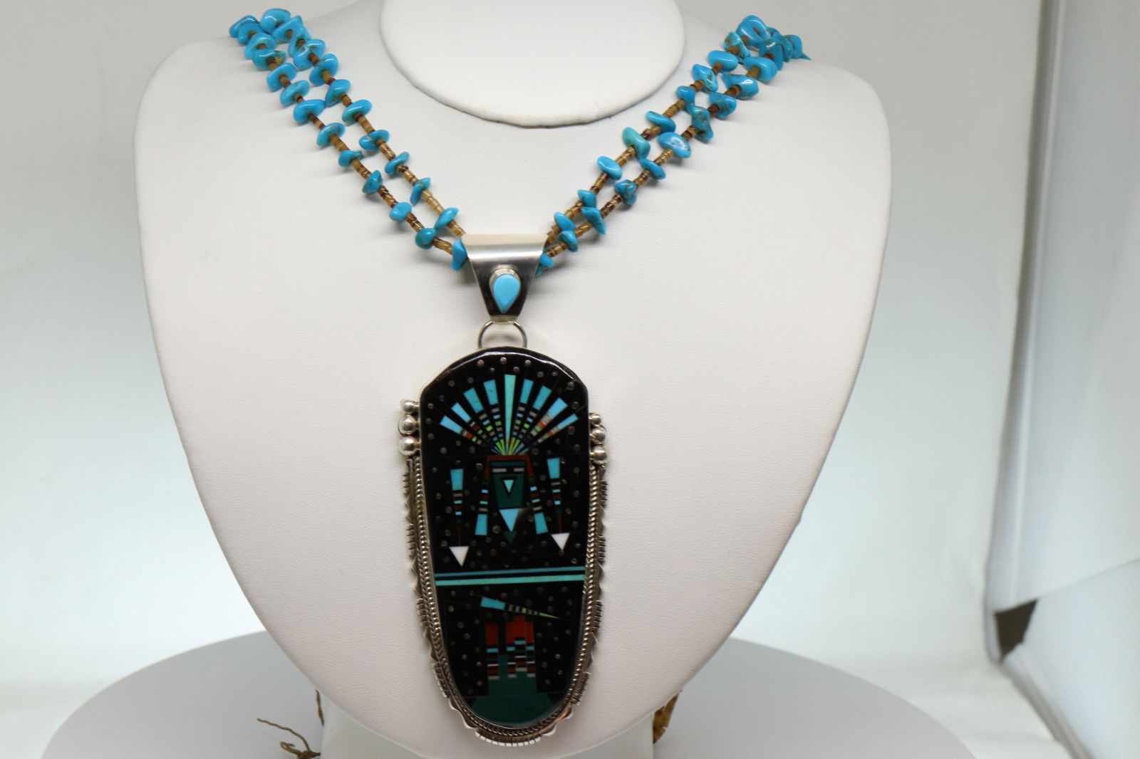 Navajo Native American Handmade Multistone Pendant (1 of 4)