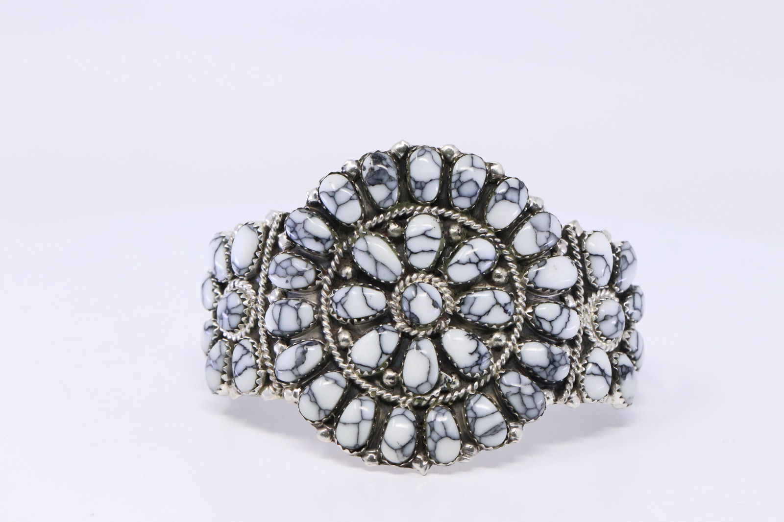 Native American Sterling Silver White Buffalo Cluster (1 of 4)