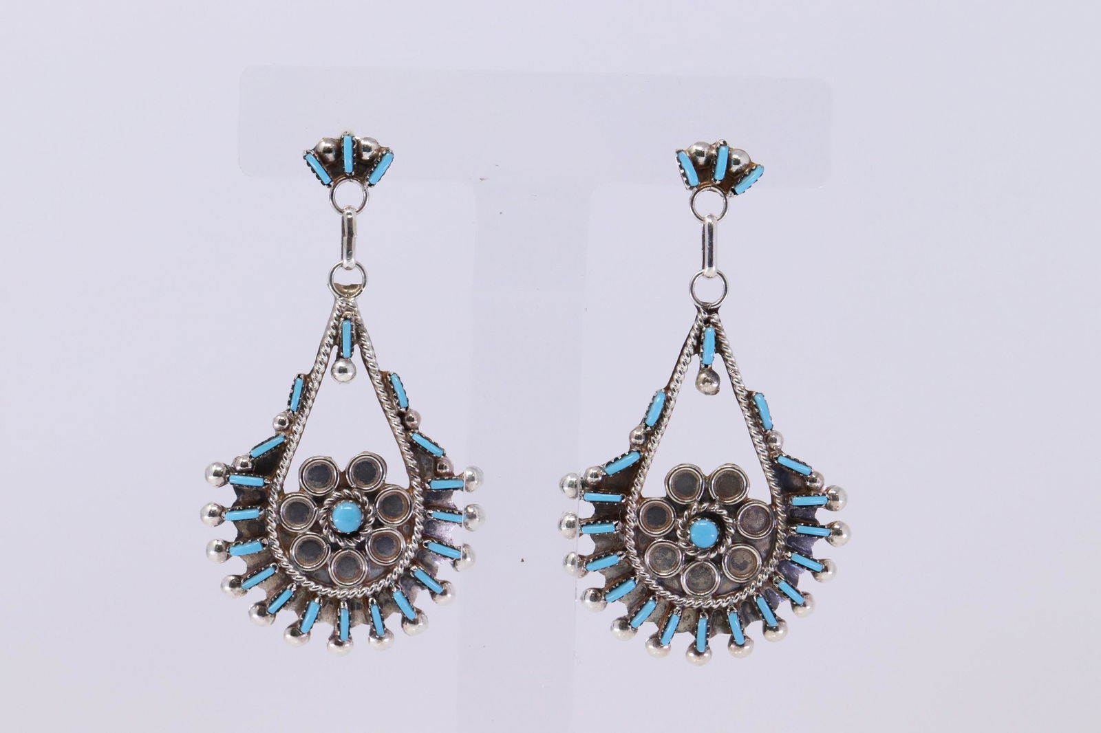 Native American Zuni Sterling Silver Turquoise (1 of 4)