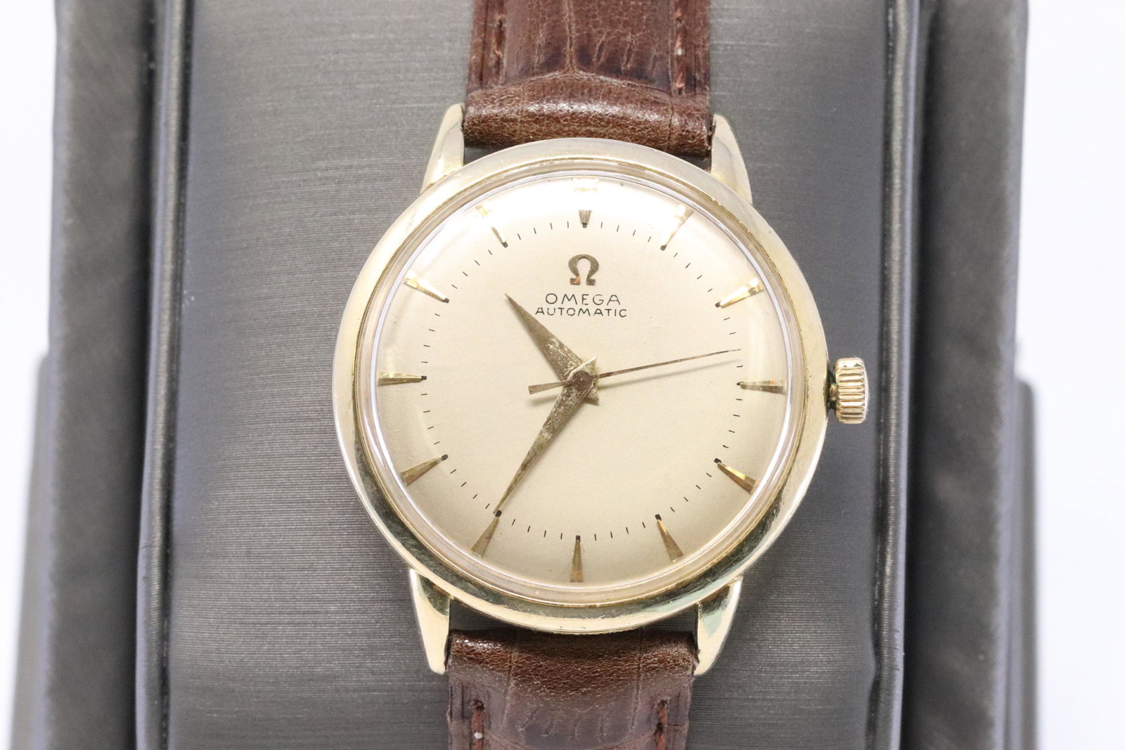 VINTAGE OMEGA WATCH: Vintage Omega watch Automatic 14k Gold Plated recently serviced after market band.