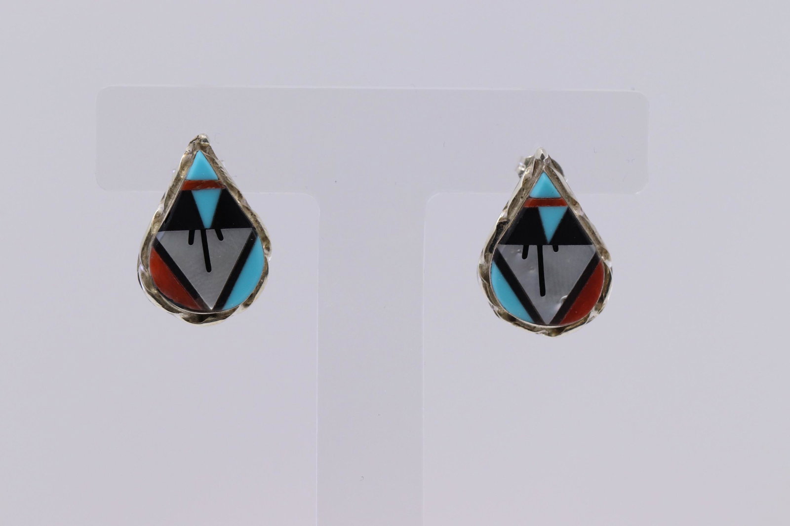 Native Zuni Handmade Sterling Silver Multistone Inlay (1 of 3)