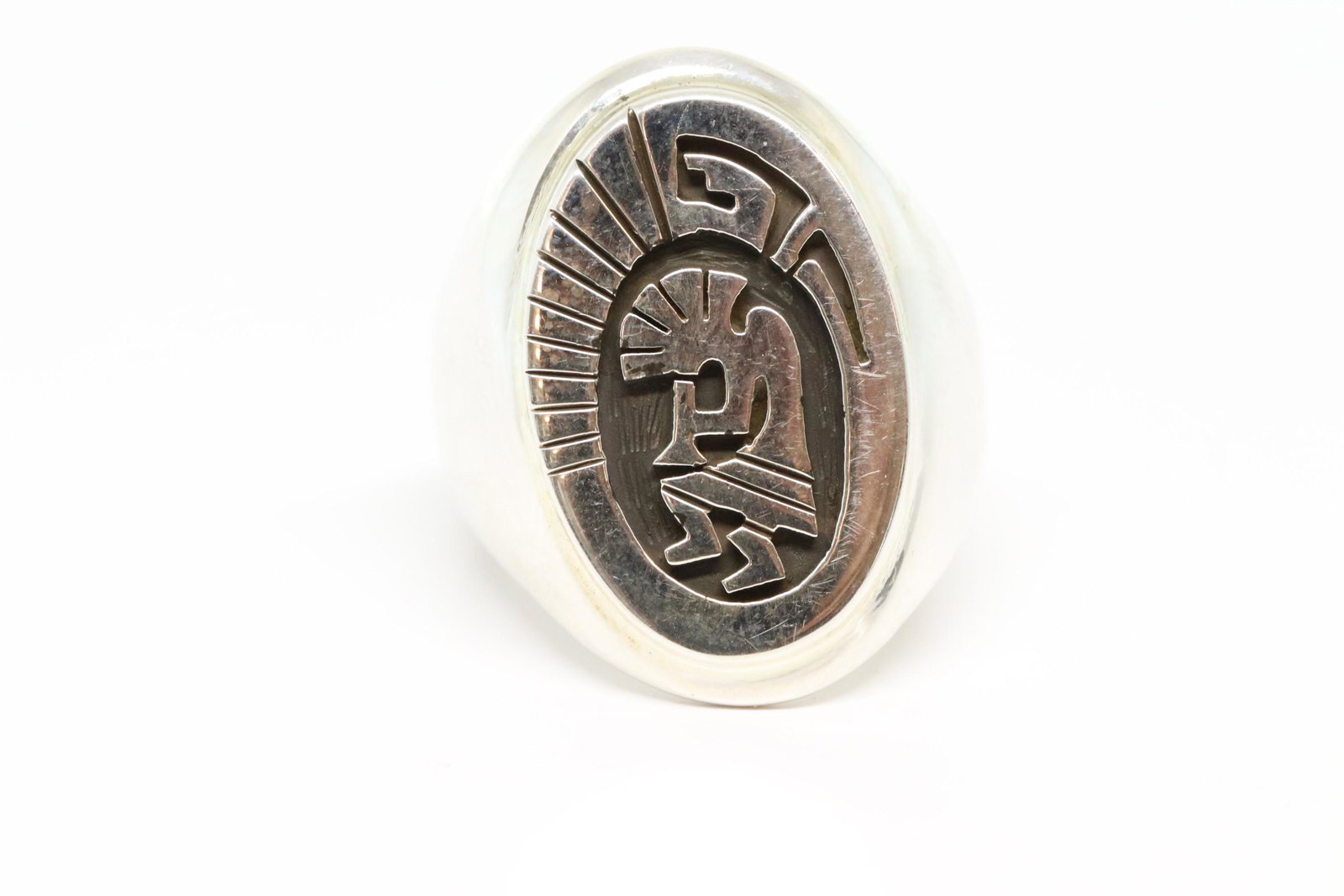 Native American Calvin Peterson Navajo Sterling Silver: This is a Native American Calvin Peterson Navajo Sterling Silver Handmade Kokopelli Ring. Ring size is 12.00.