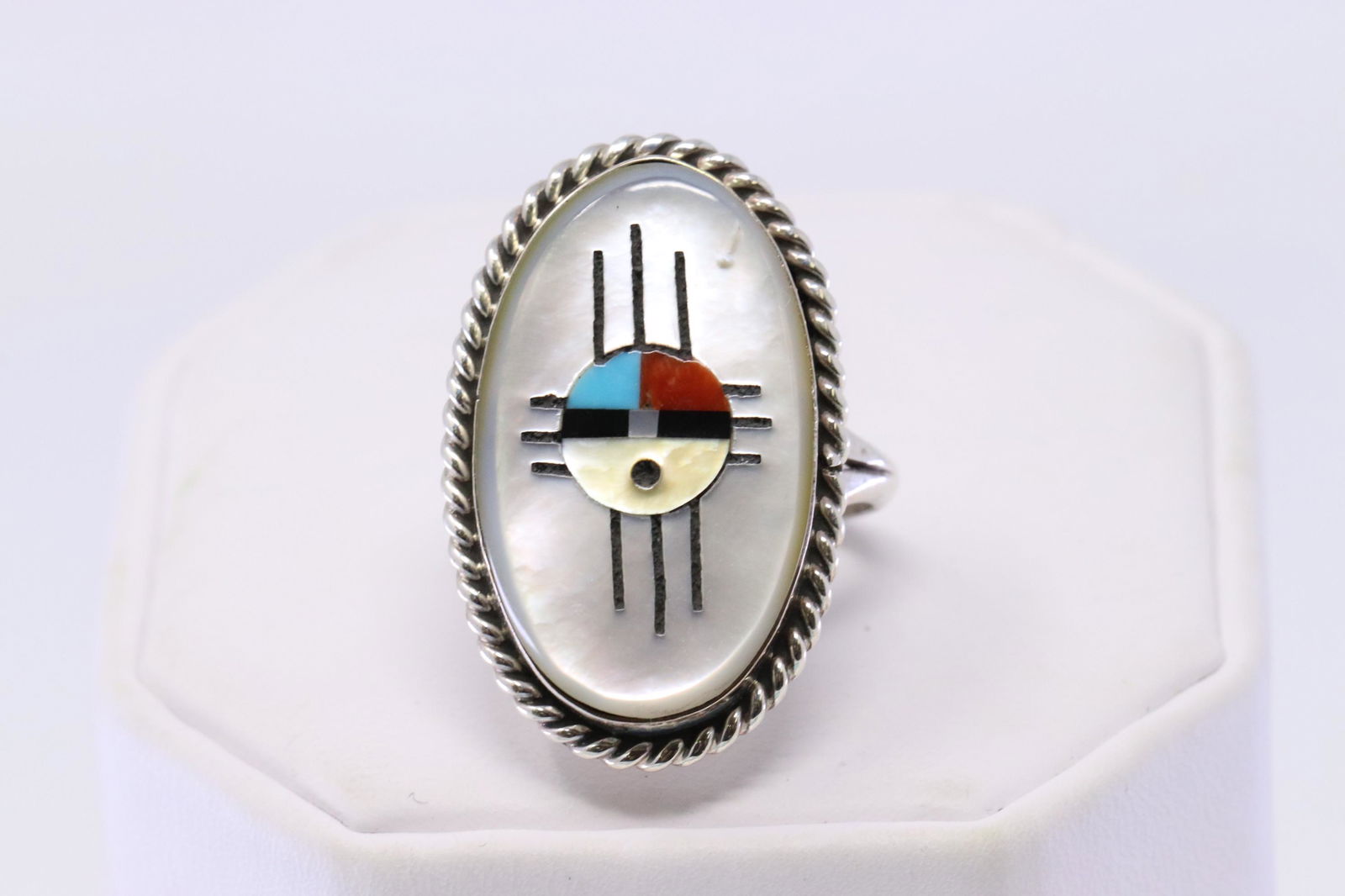 Native American Zuni Handmade Sterling Silver Sunface (1 of 3)