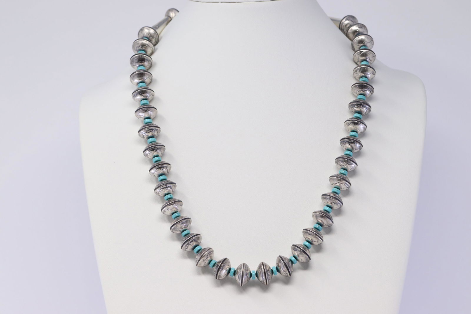 Native American Navajo Handmade Coin Silver, Mercury (1 of 10)