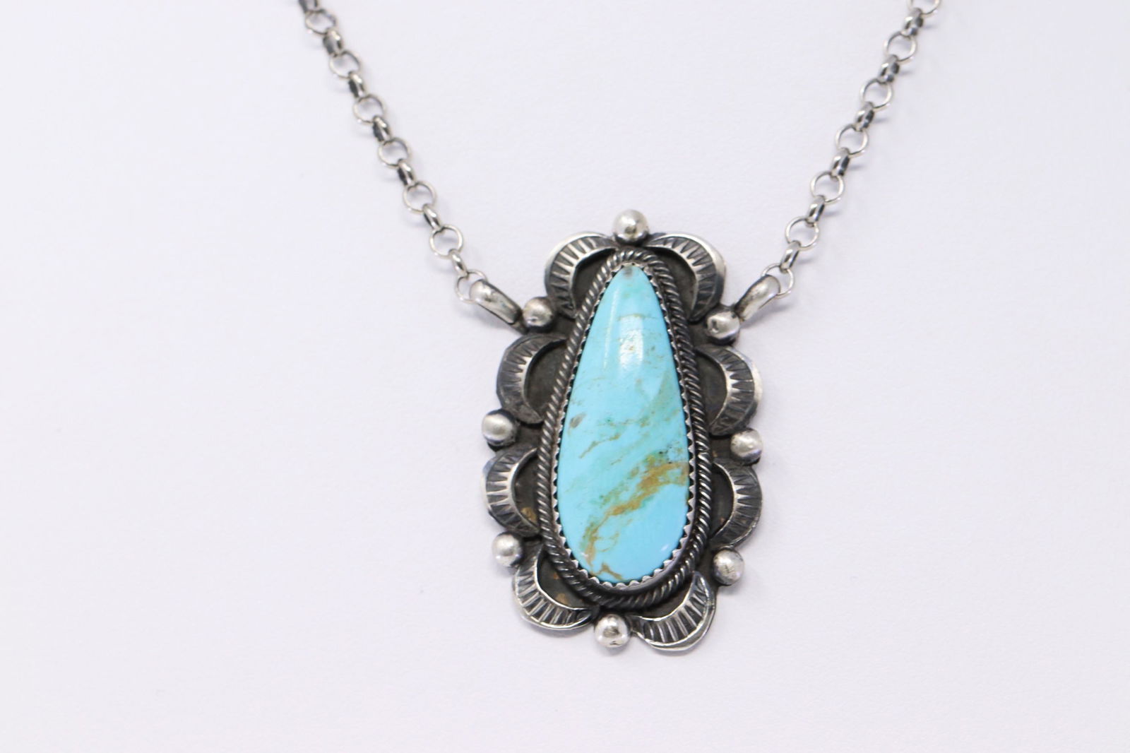Native American Navajo Handmade Turquoise Necklace By (1 of 4)
