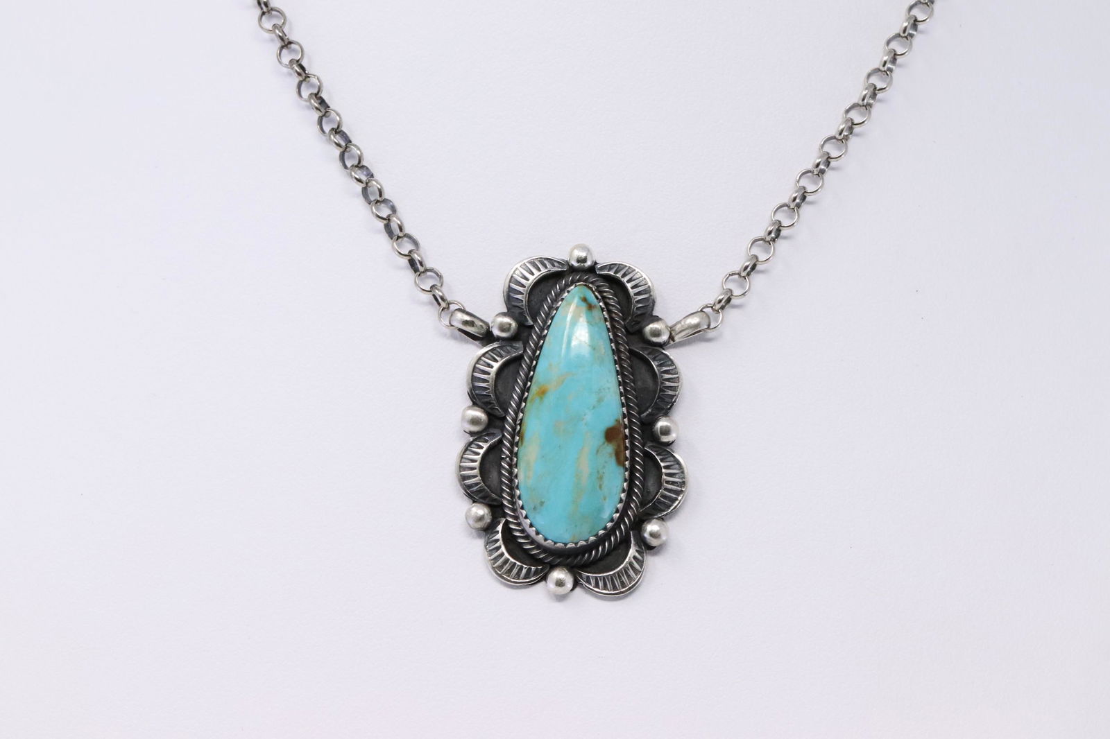 Native American Navajo Handmade Turquoise Necklace By (1 of 4)
