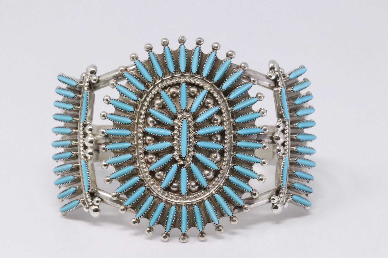Native American Zuni Handmade Sterling Silver Turquoise (1 of 6)