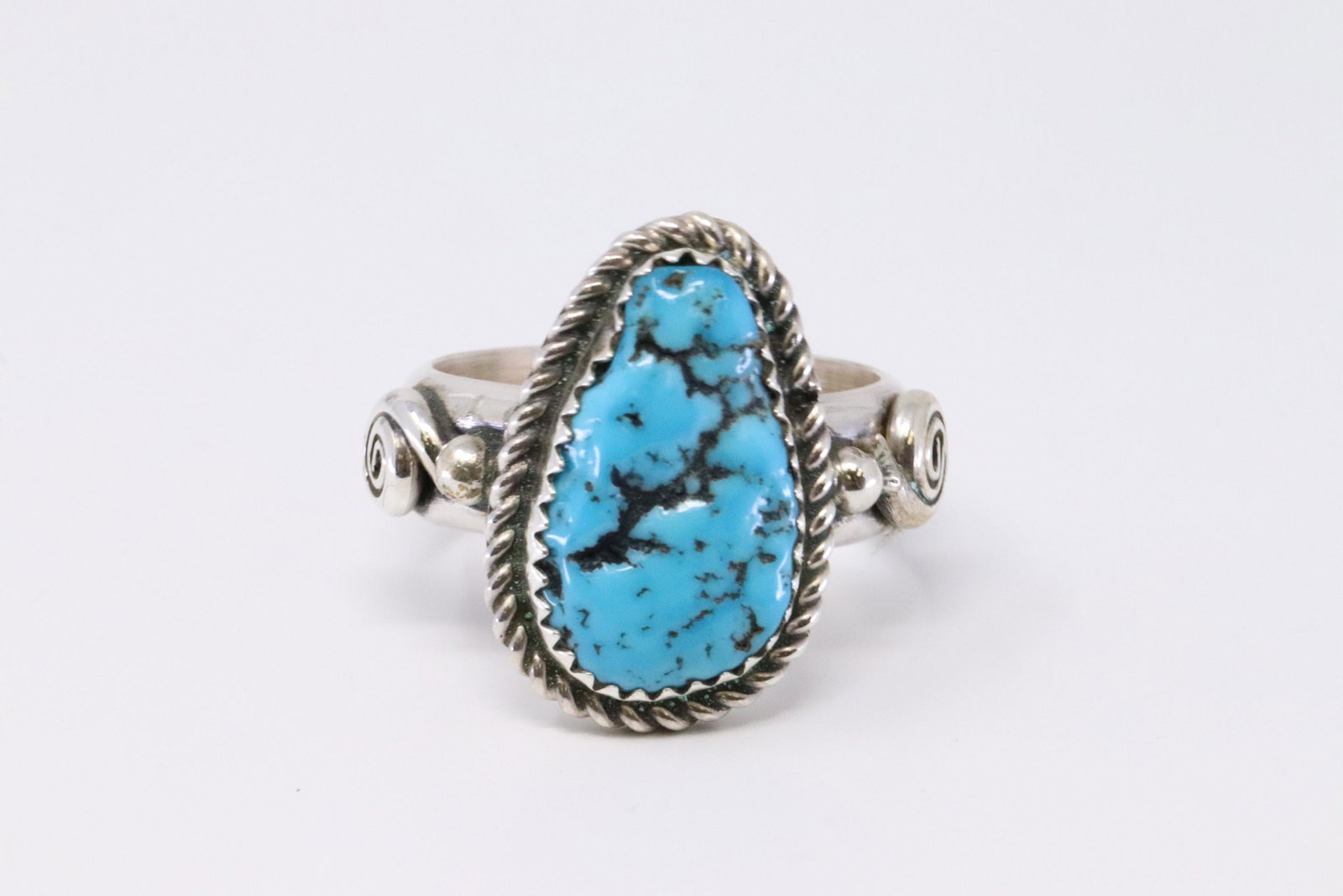 Native American Navajo Handmade Sterling Silver: This is a Native American Navajo Handmade Sterling Silver Turquoise ring by Julia Etsitty. Ring size is 8.50