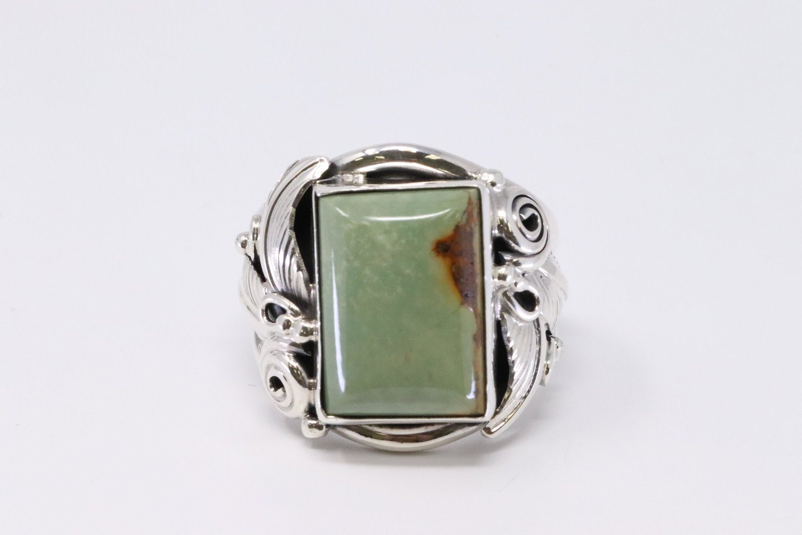 Native American Navajo Handmade Sterling Silver: This is a Native American Navajo Handmade Sterling Silver Turquoise Ring by Darell Morgan. Ring size is: 12.50. REF: R.B
