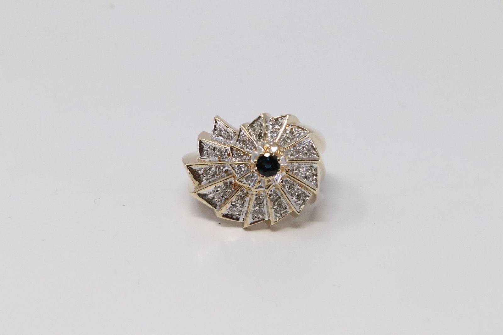 14KT Diamond Vintage & Sapphire Ring (1 of 4)