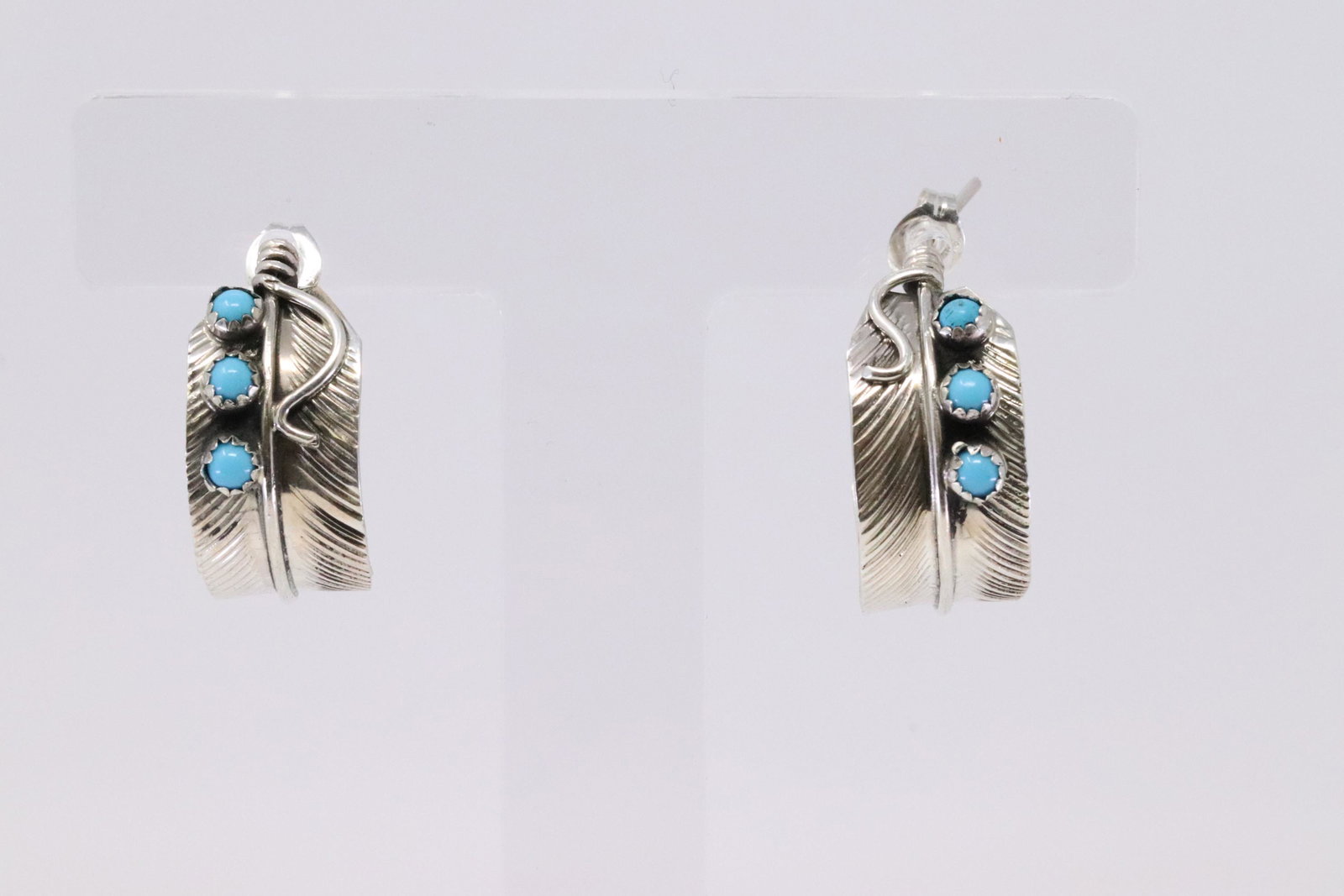 Native American Navajo Sterling Silver Handmade: This is a Native American Navajo Handmade Sterling Silver Turquoise Dangling Earring's By Byron Begay.
