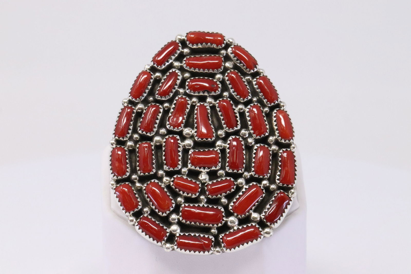 Native American Navajo Handmade Sterling Silver Coral (1 of 5)