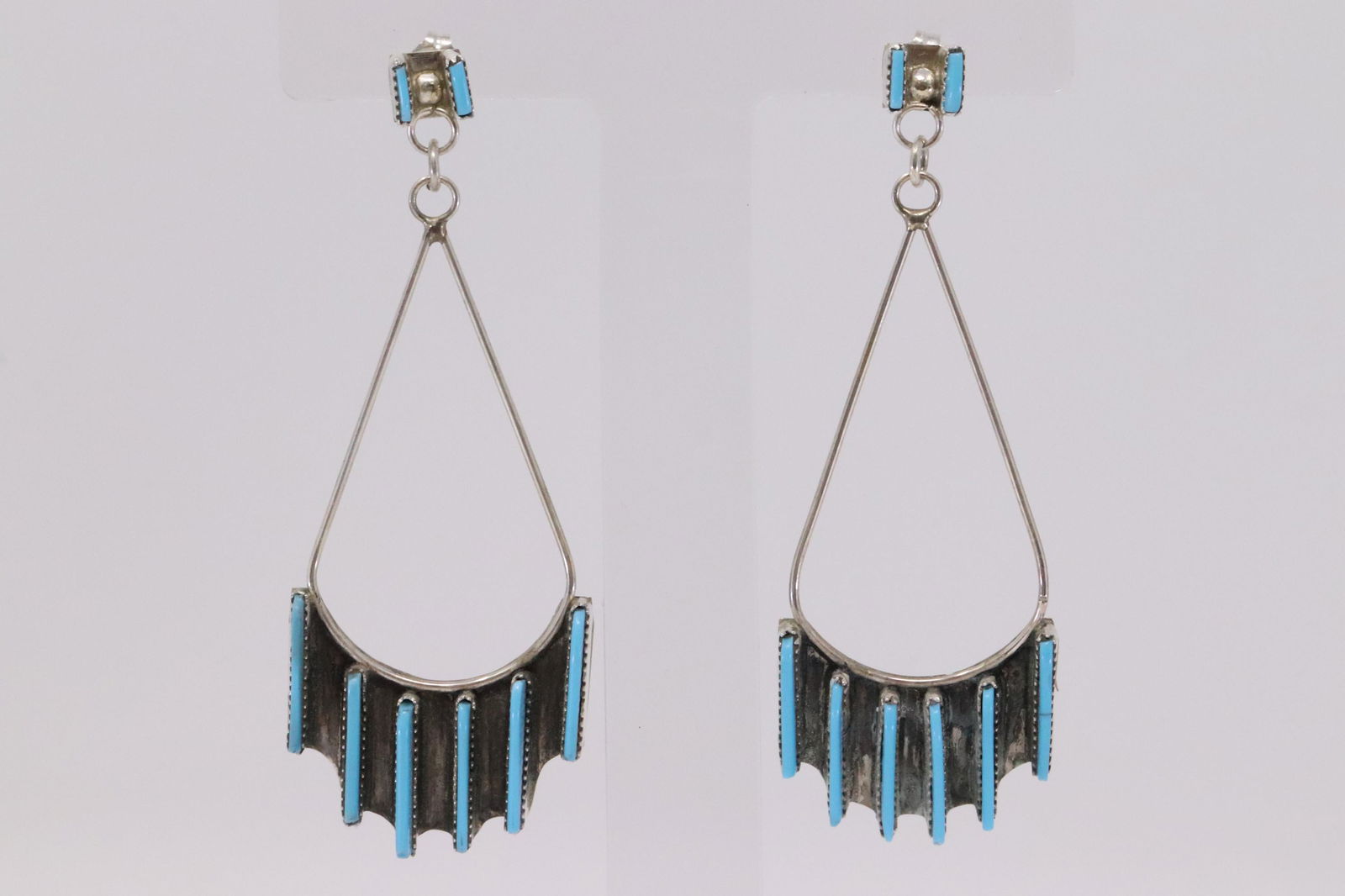 Native American Zuni Handmade Sterling Silver Turquoise (1 of 5)