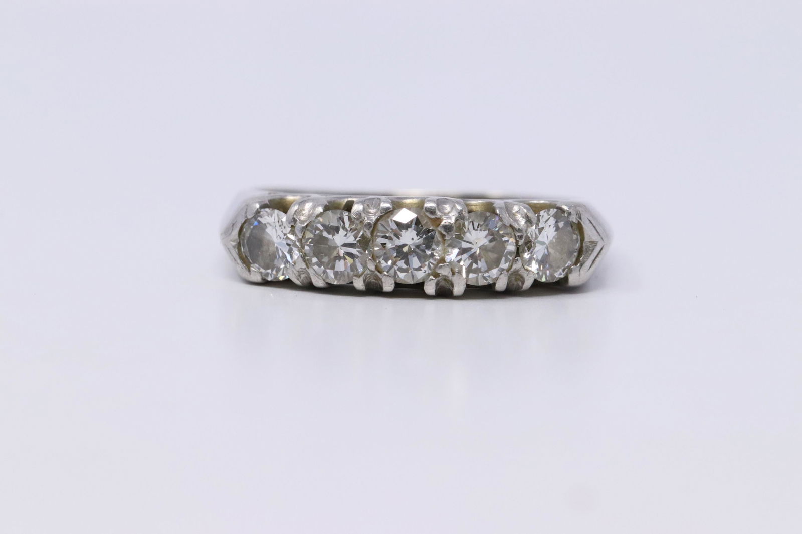 Vintage Art deco Platinum & Diamond  wedding band (1 of 4)