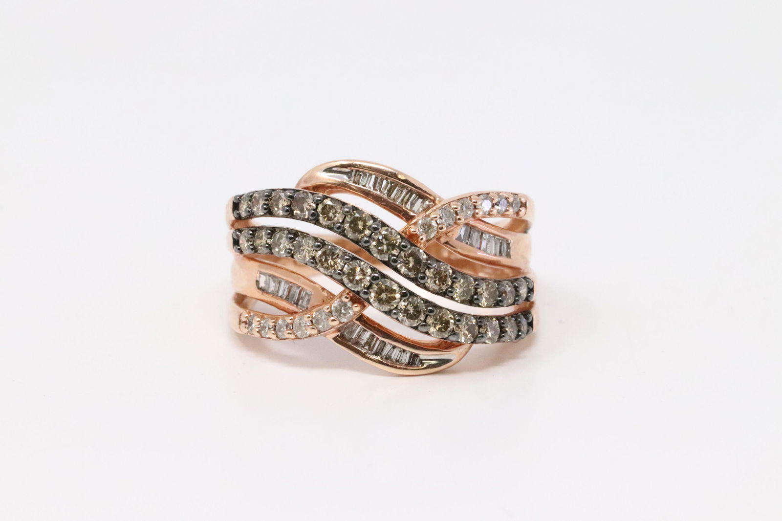 Ladies Rose Gold Diamond Ring (1 of 5)