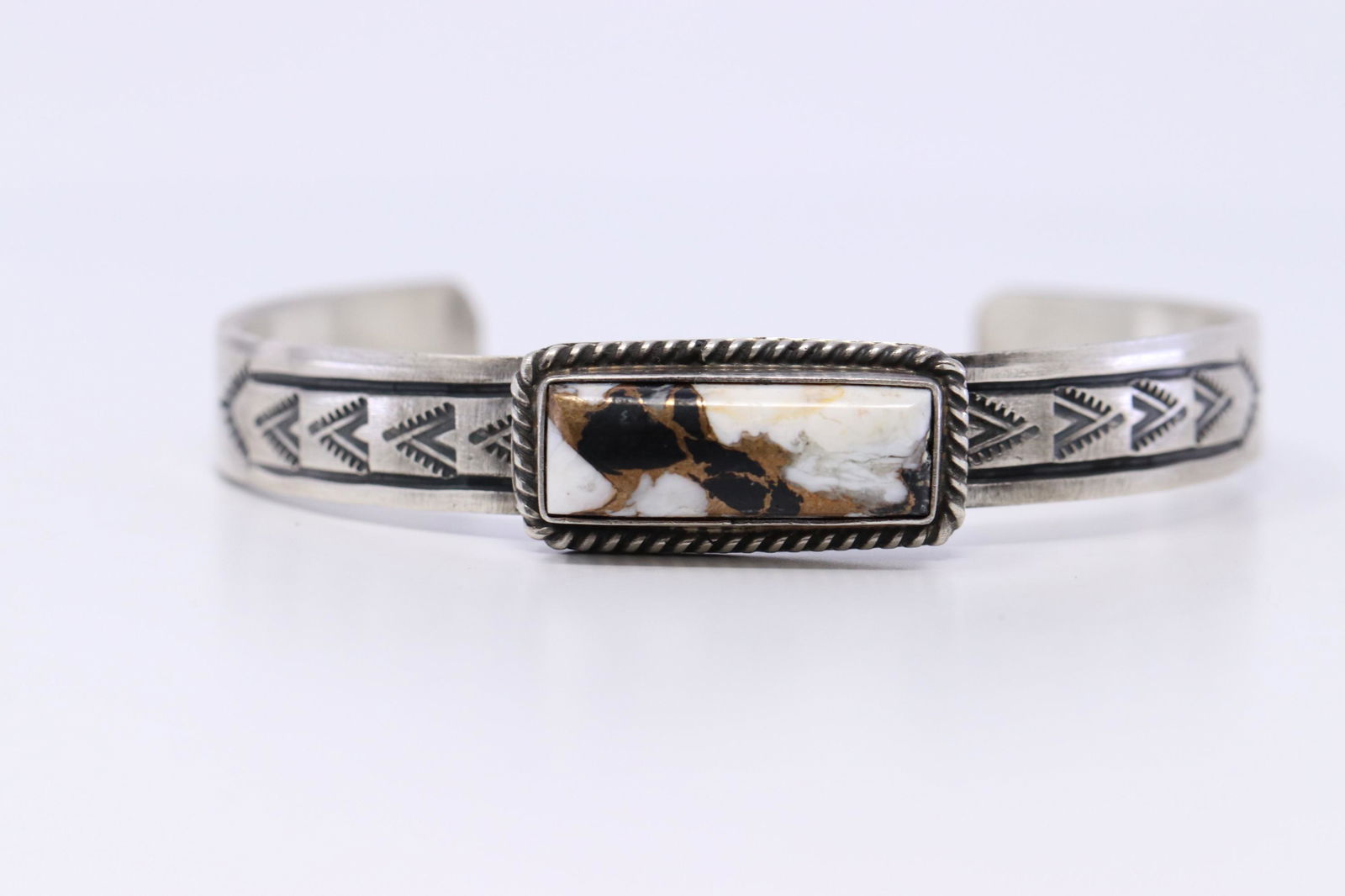 Navajo Handmade Sterling Silver White stone Bronze Mix (1 of 3)