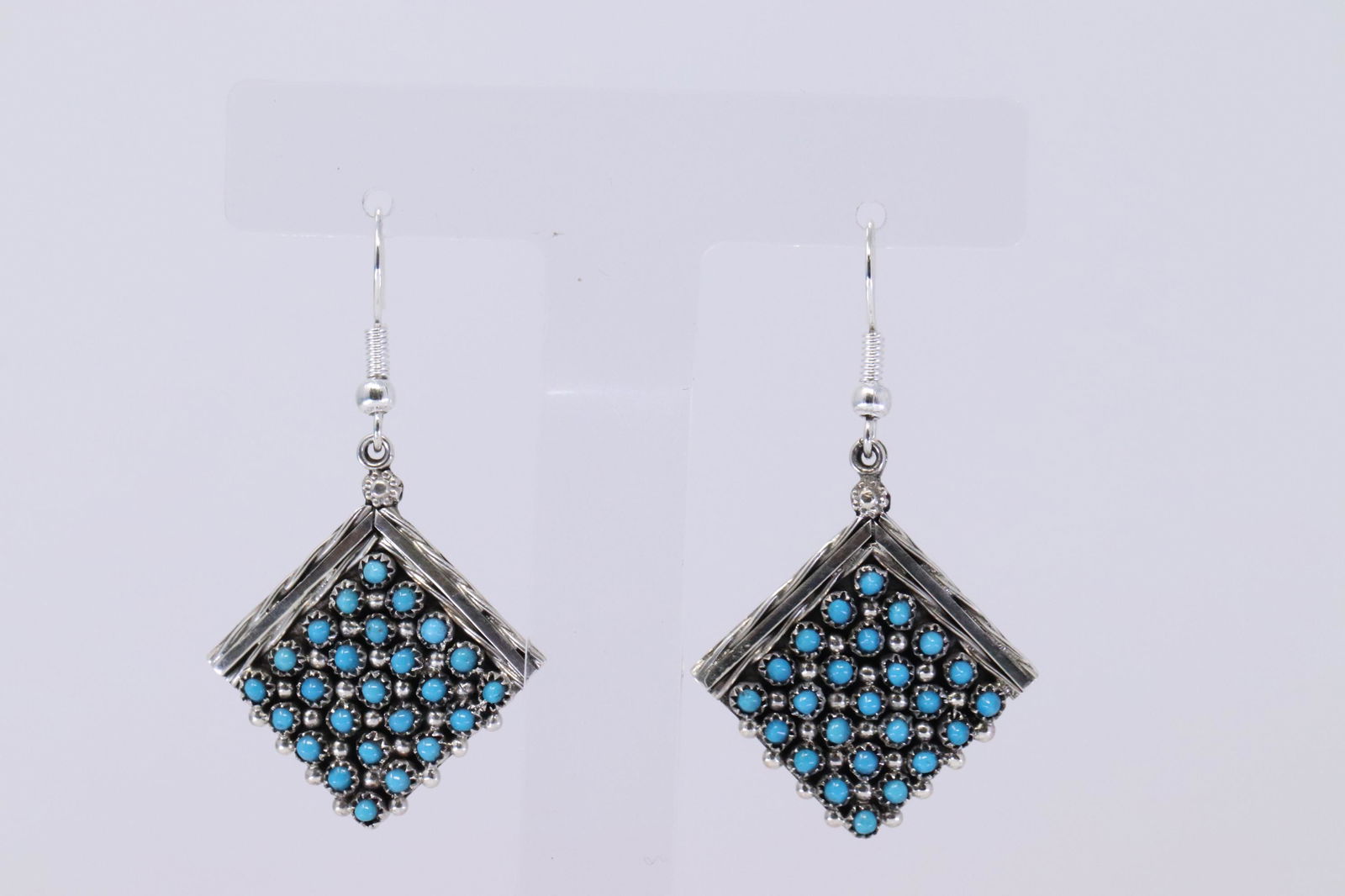 Native American Zuni Handmade Sterling Silver Earrings (1 of 5)