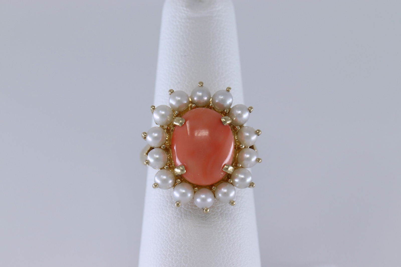 14Kt Coral w/ Pearls Ring (1 of 5)