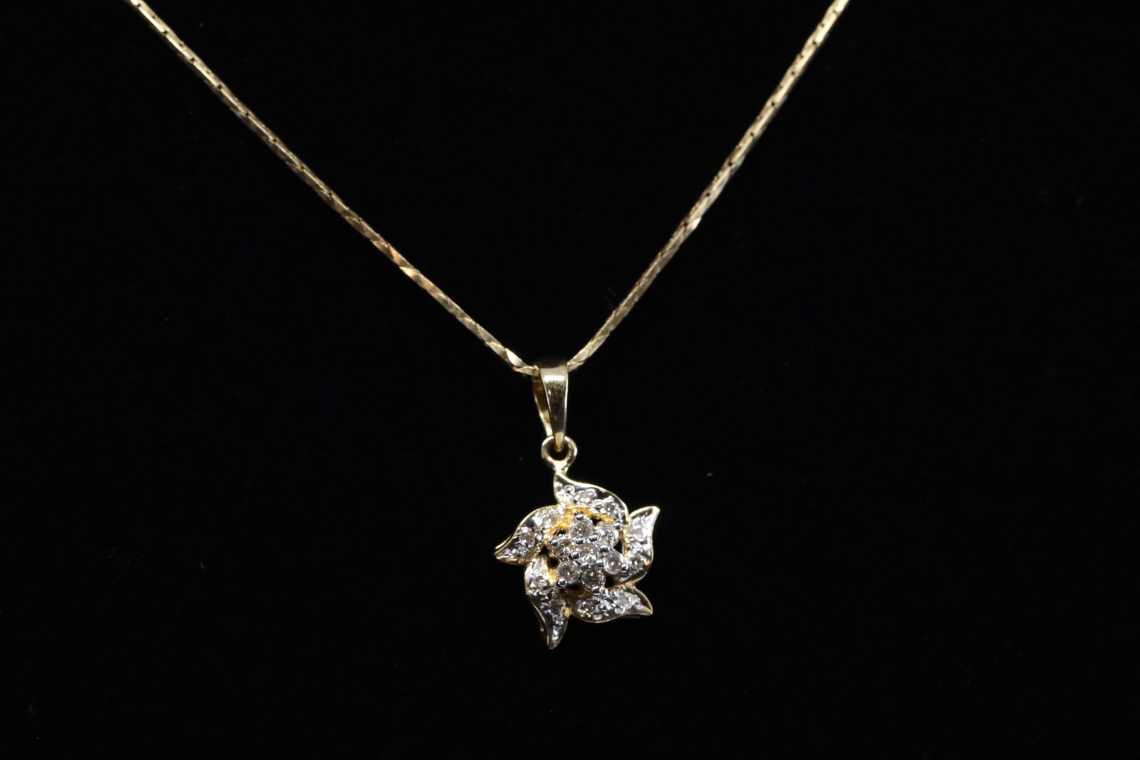 14Kt Ladies Diamond Charm w/ Necklace (1 of 3)