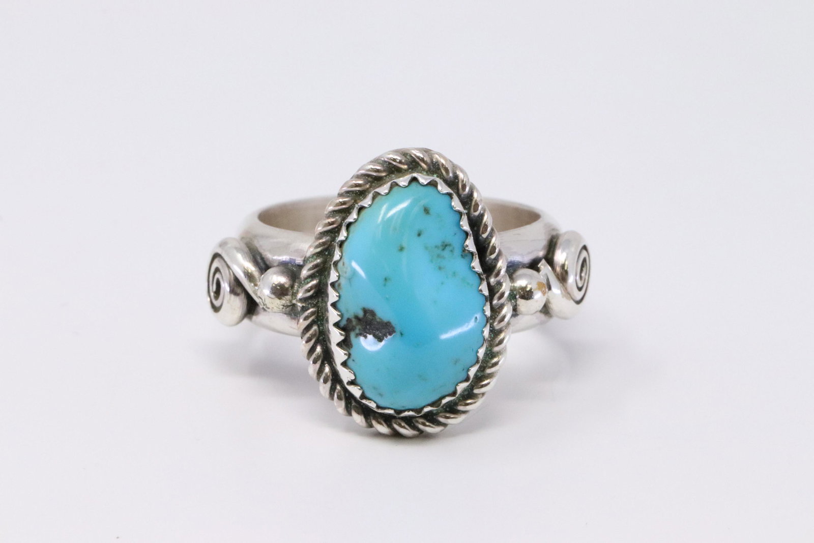 Native American Navajo Handmade Sterling Silver: This is a Native American Navajo Handmade Sterling Silver Turquoise Ring by Julia Etsitty. Ring size 6.50