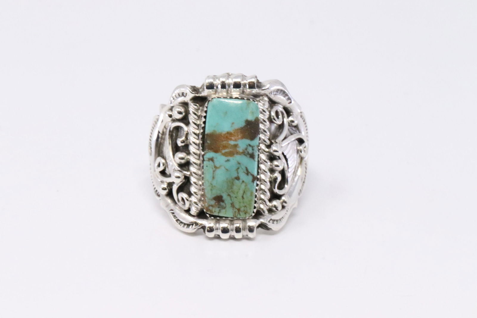 Native American Navajo Handmade Sterling Silver: Native American Navajo Handmade | Sterling Silver | Turquoise Stone | Mike Smith | Ring size: 6.50 | Native American Navajo Southwest Indian REF: R.B