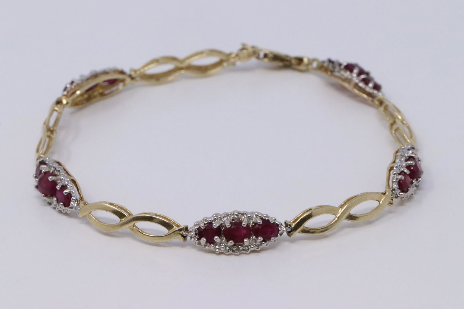 Ruby and Diamond Accent InfinIty Ladies Bracelet (1 of 3)
