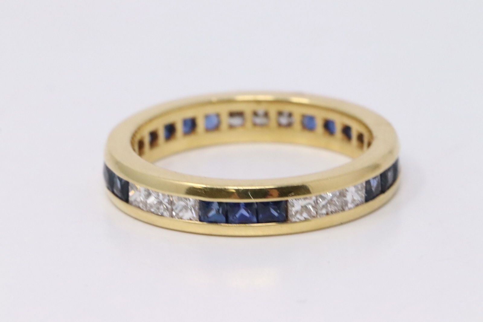 18K Eternity Diamond & Sapphire Ring (1 of 3)