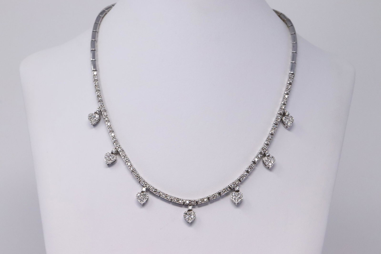 14KT Diamond Heart Drops Necklace (1 of 4)